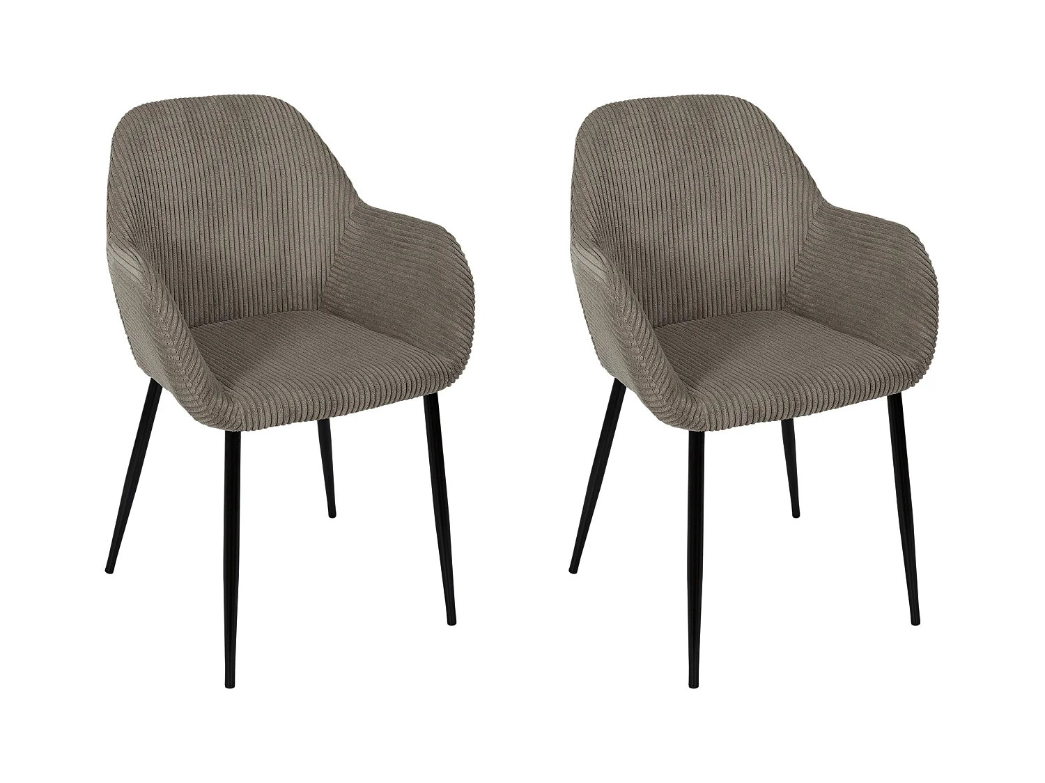 Fauteuil Cotele Scott Taupe - Lot De 2 Gris, Noir