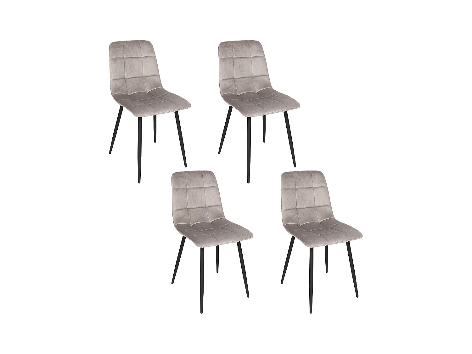 Chaise Mateo Taupe - Lot De 4 Gris, Noir
