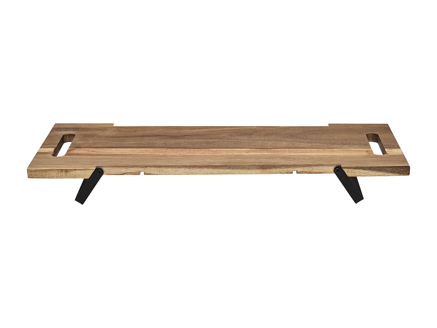 Planche De Presentation Acacia Pied Metal 55cm M6 Marron, Noir