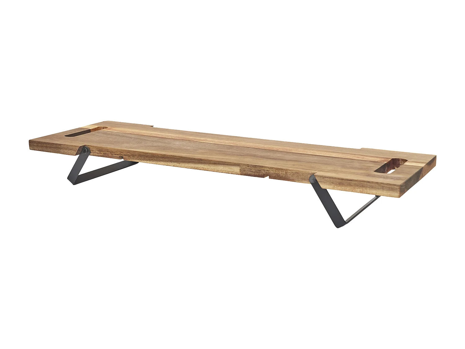 Planche De Presentation Acacia Pied Metal 55cm M6 Marron, Noir