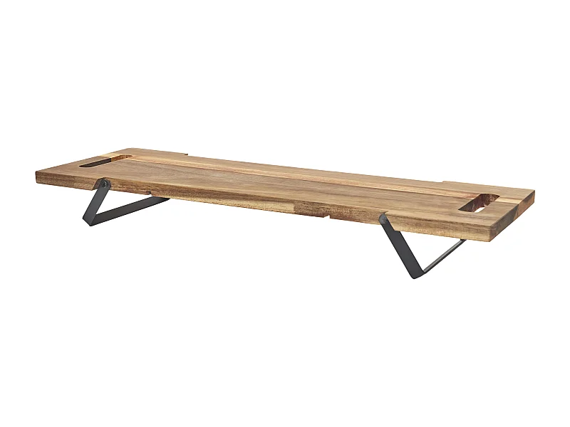 Planche De Presentation Acacia Pied Metal 55cm M6 Marron, Noir
