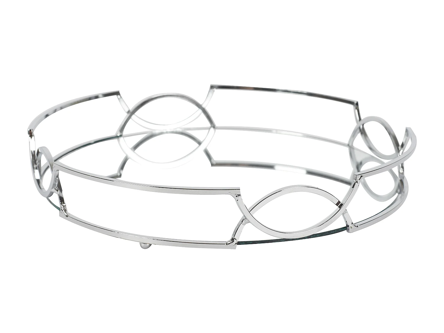 Plateau Miroir Argente D30cm A1/m6 Argent