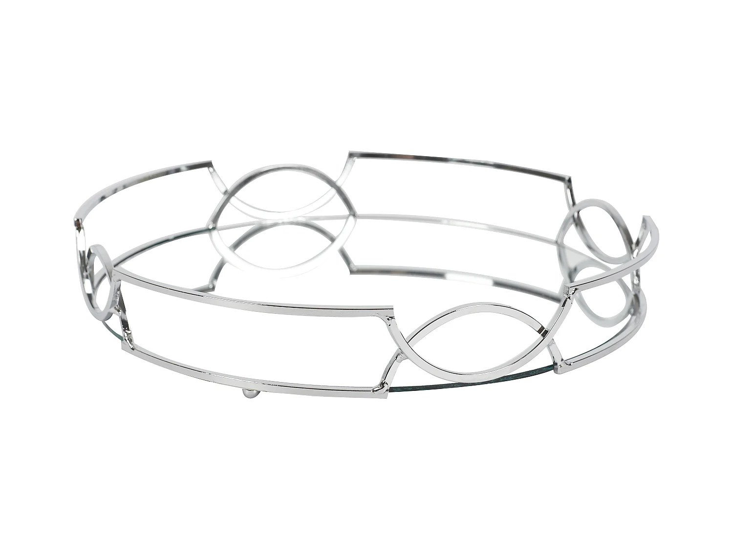 Plateau Miroir Argente D30cm A1/m6 Argent
