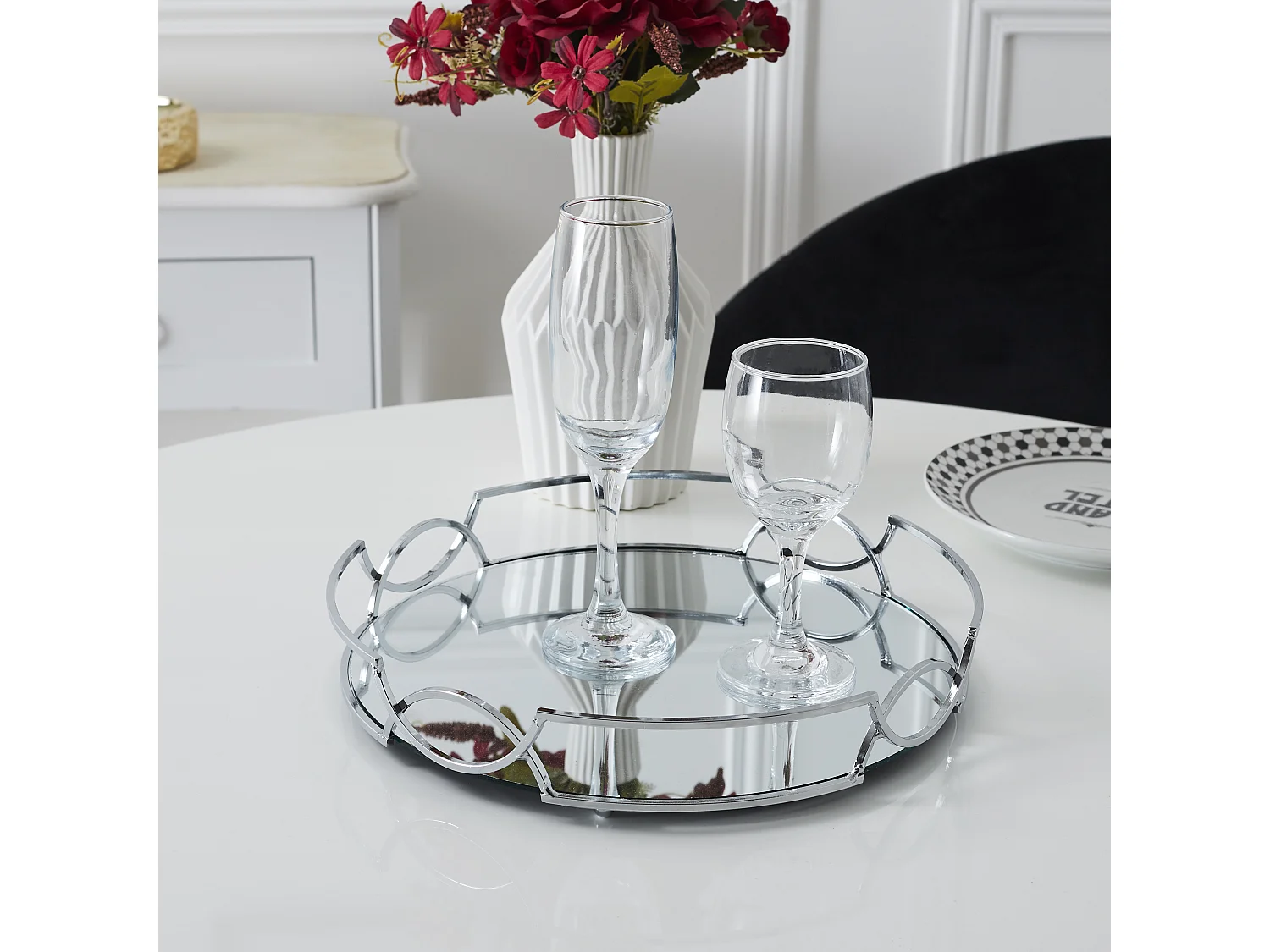 Plateau Miroir Argente D30cm A1/m6 Argent