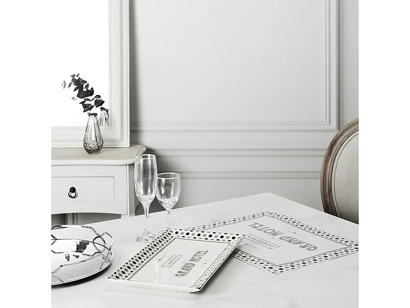 Plat Presentation Grand Hotel 20x35cm A1/m12 Blanc, Noir