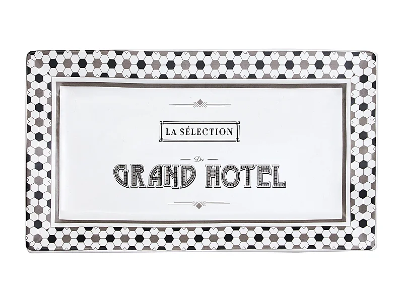 Plat Presentation Grand Hotel 20x35cm A1/m12 Blanc, Noir
