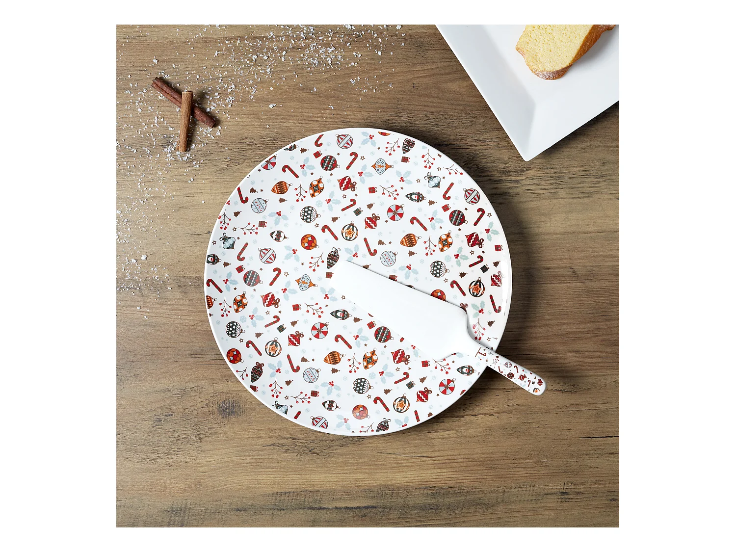 Plat Et Pele A Tarte Noel Multicolore