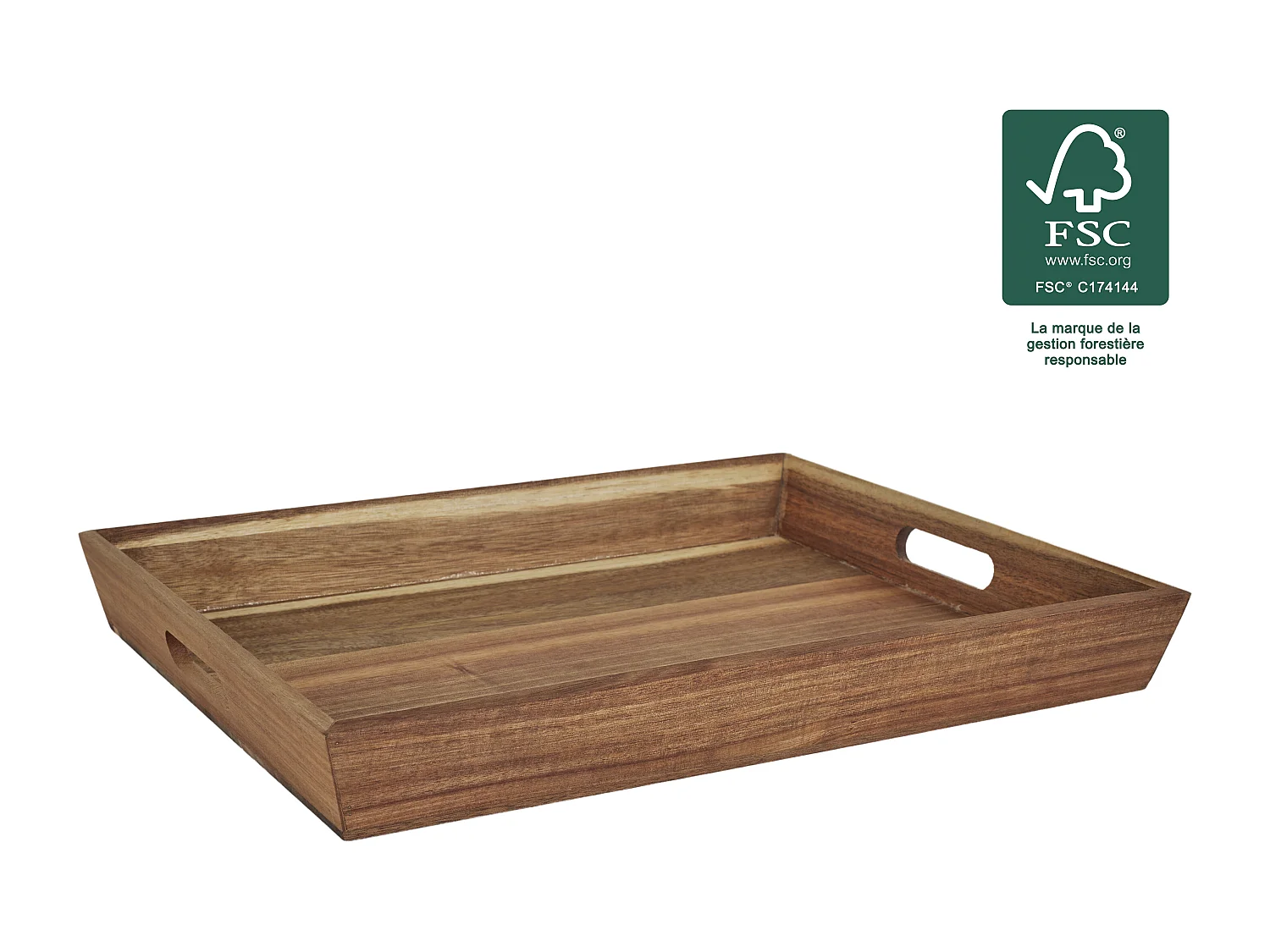 Plateau A Poignees Acacia 42x33cm M6