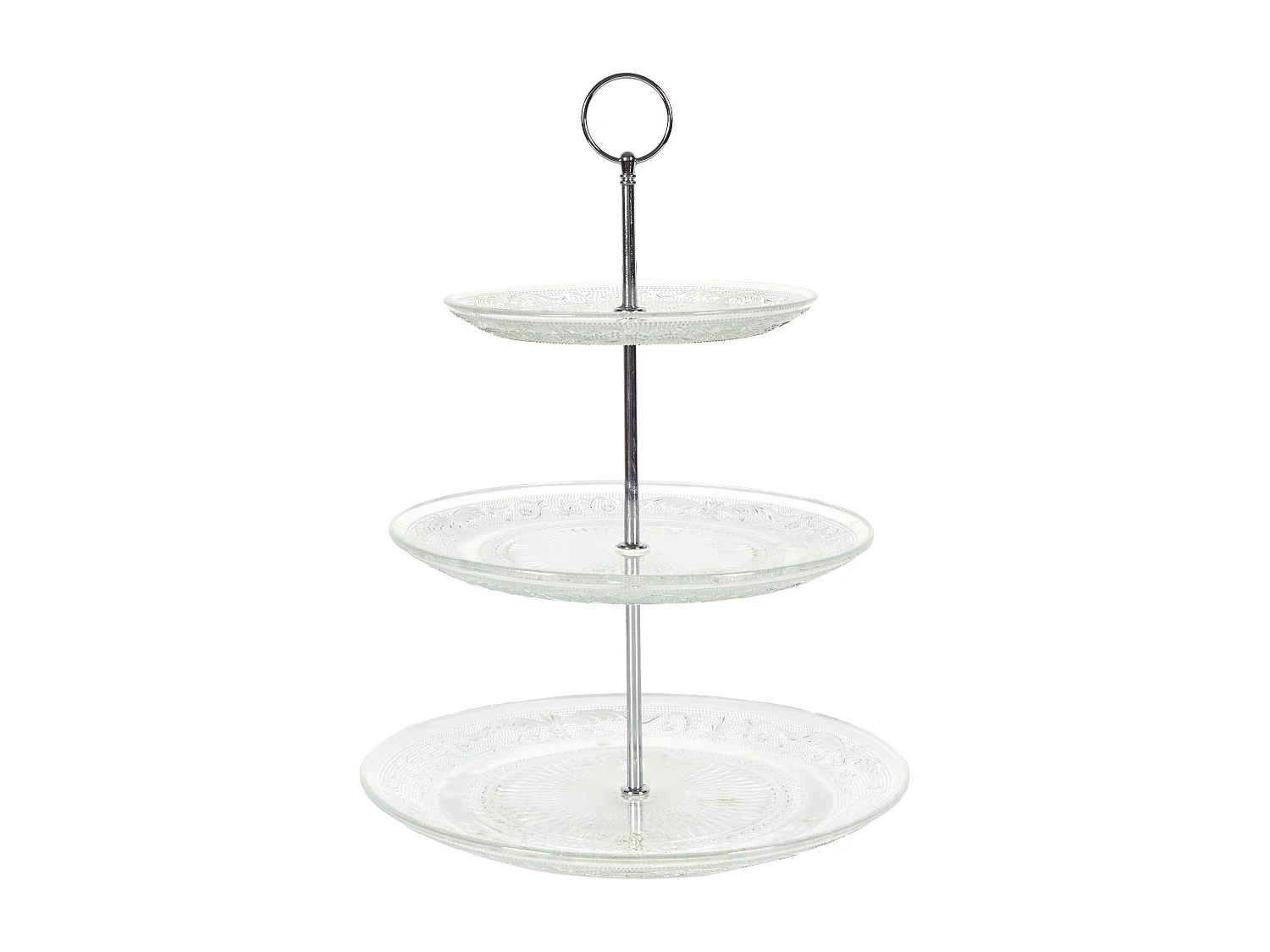 Plateau A Gateaux En Verre 3 Etages Transparent