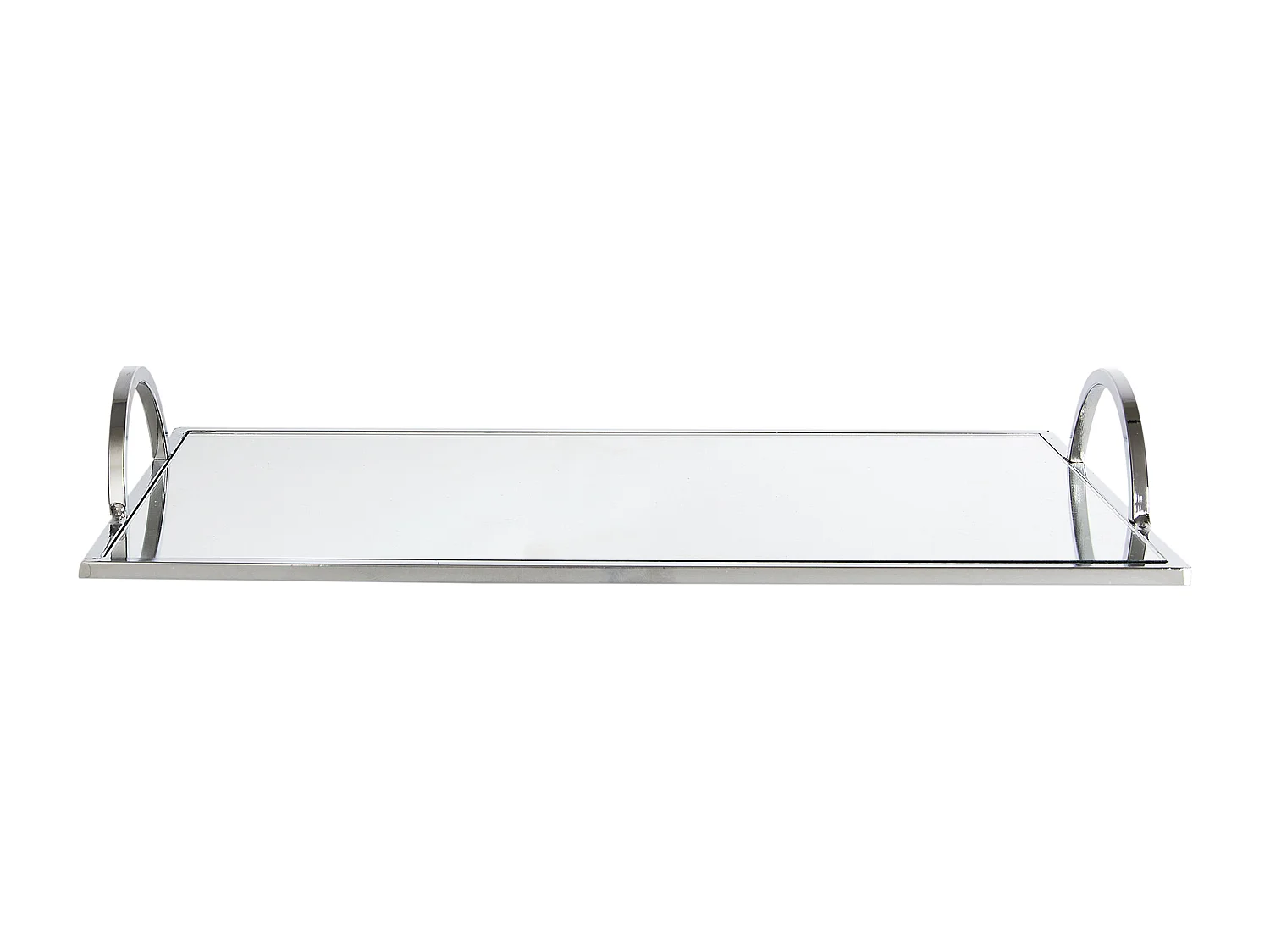Plateau De Service Miroir Argente 35x20cm Argent
