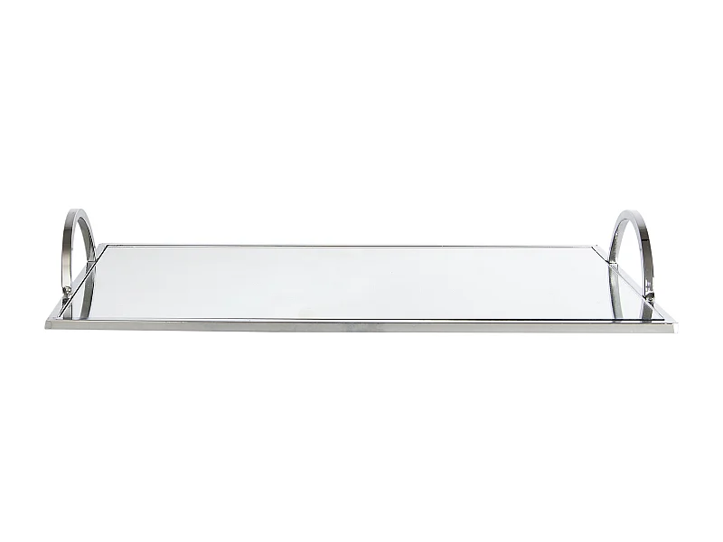 Plateau De Service Miroir Argente 35x20cm Argent