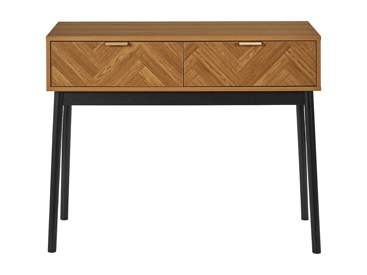 Console Felix 2 Tiroirs Marron, Noir