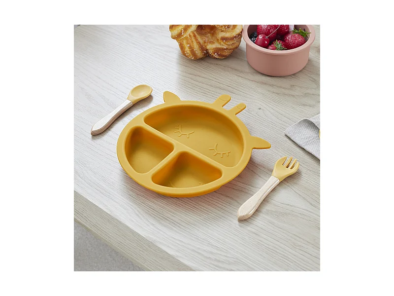 Assiette Silicone Girafe Jaune