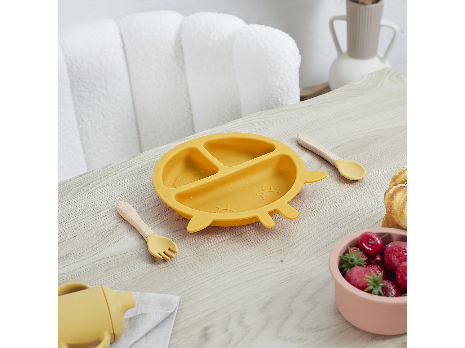 Assiette Silicone Girafe Jaune