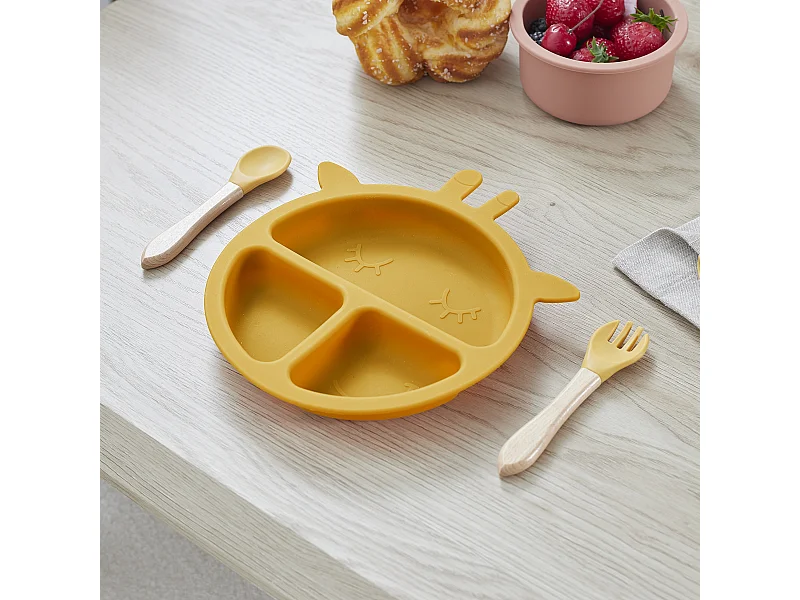 Assiette Silicone Girafe Jaune