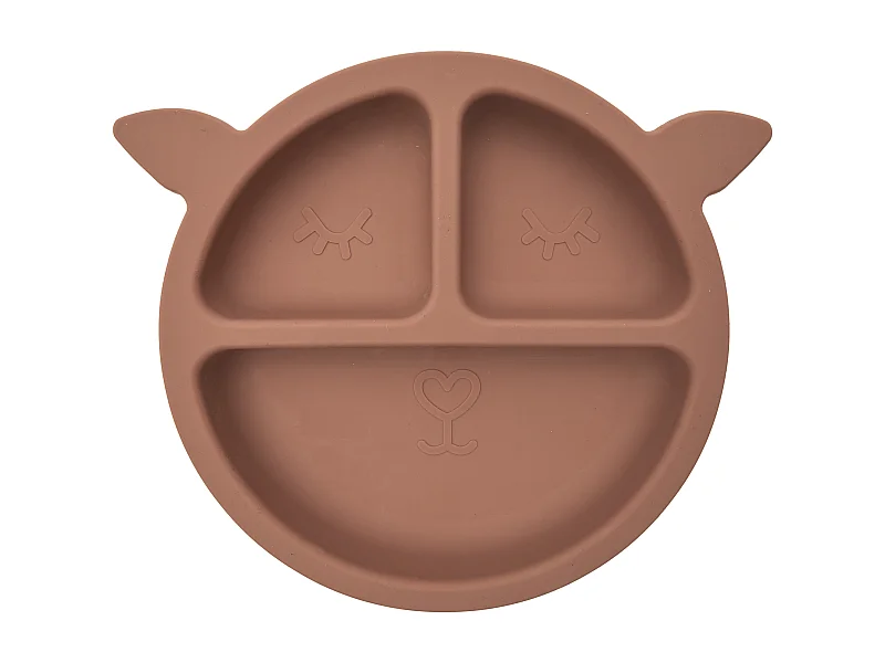 Assiette Silicone Biche Rose