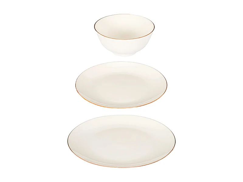 Service De Table Porcelaine 12pc Erina Blanc