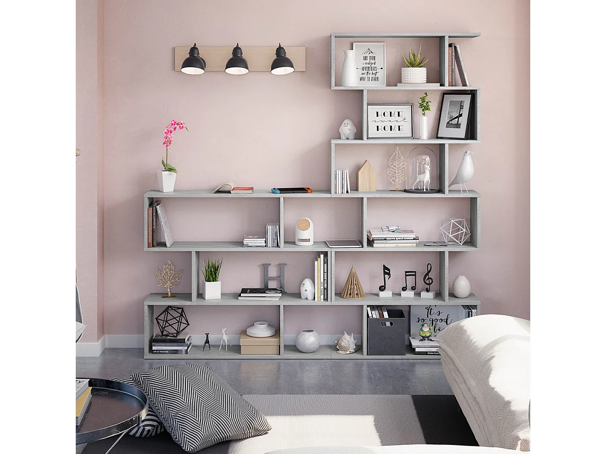 Libreria scaffale multiuso BIANCA con ripiani 110 X 25 X 97 cm salone studio camera - 301012L