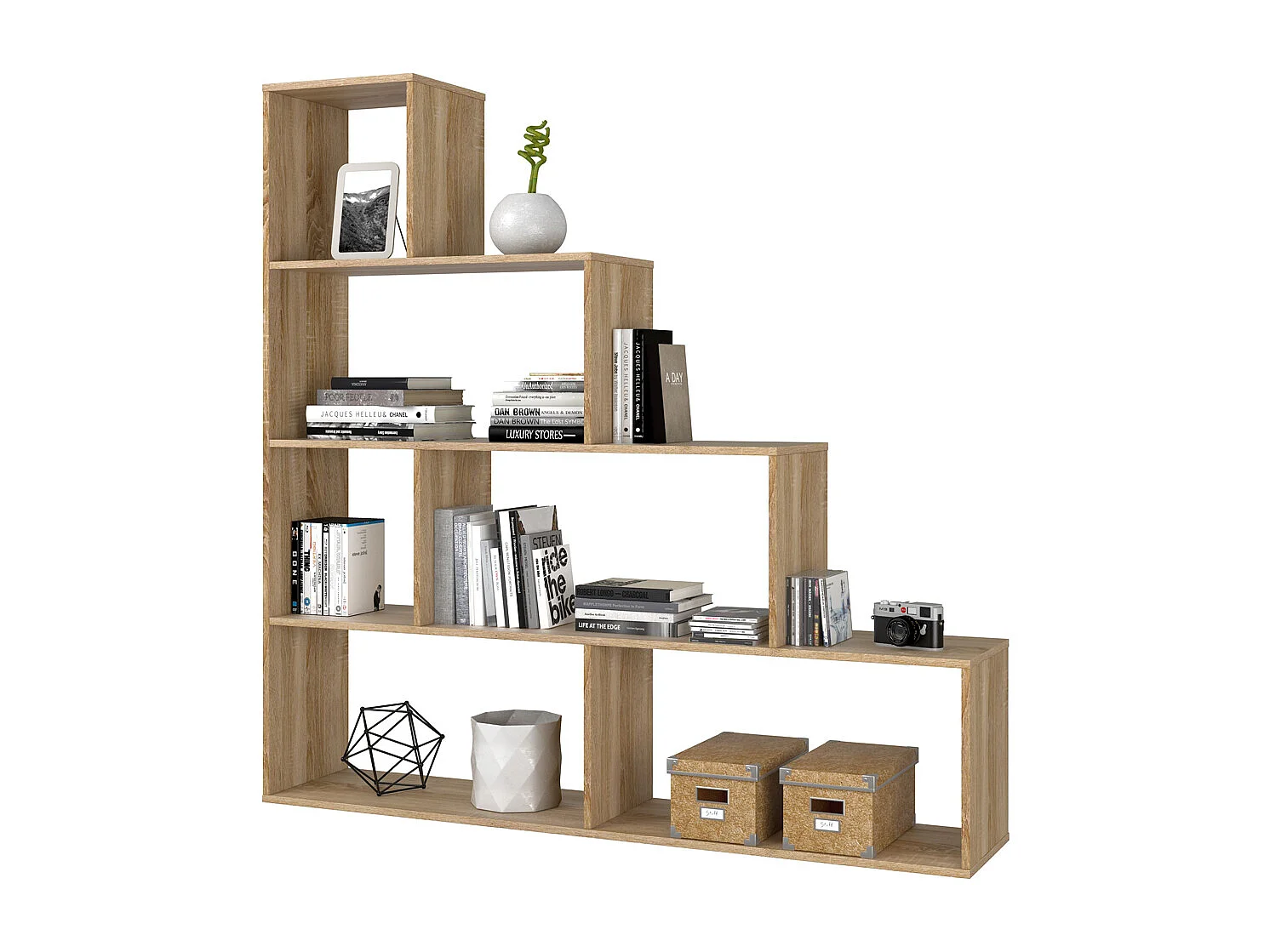 Libreria scaffale multiuso ROVERE con ripiani 145 X 29 X 145 cm salone studio camera - 002255F