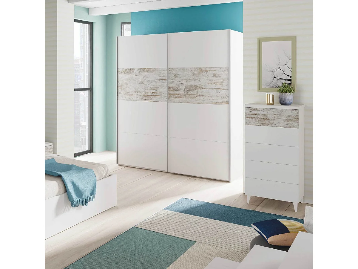 Mobile cassettiera con 5 cassetti bianco vintage 037835A