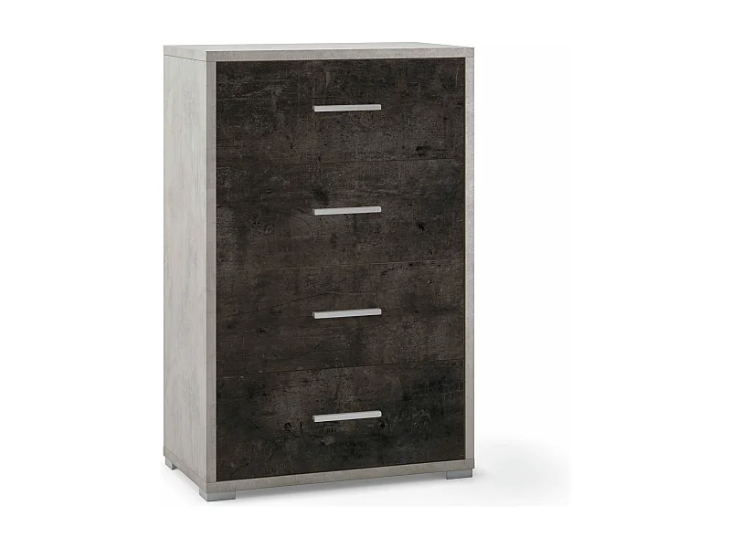 Mobile cassettiera con 4 cassetti ossido nero cemento ADB774CEONK