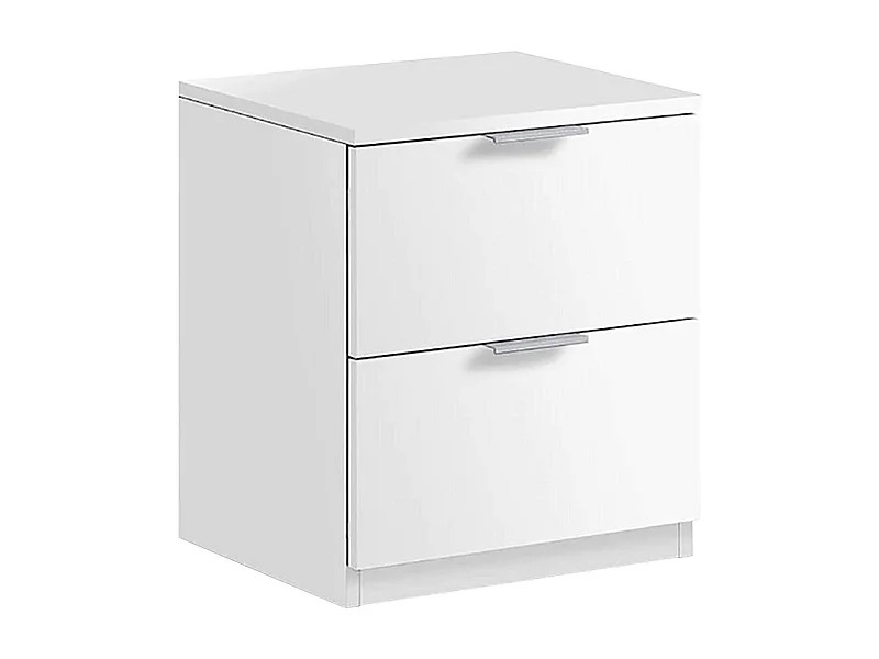 Comodino 2 cassetti 38 X 33 X 44 cm BIANCO camera da letto senza piedi - LC7820O