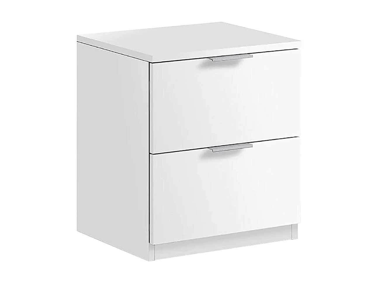 Comodino 2 cassetti 38 X 33 X 44 cm BIANCO camera da letto senza piedi - LC7820O