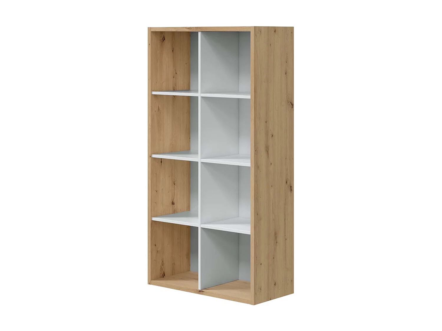 Libreria scaffale cubi rovere nodi bianco con ripiani 72 X 33 X 137 cm studio salone camera 015419W