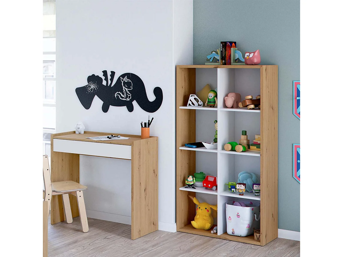 Libreria scaffale cubi rovere nodi bianco con ripiani 72 X 33 X 137 cm studio salone camera 015419W