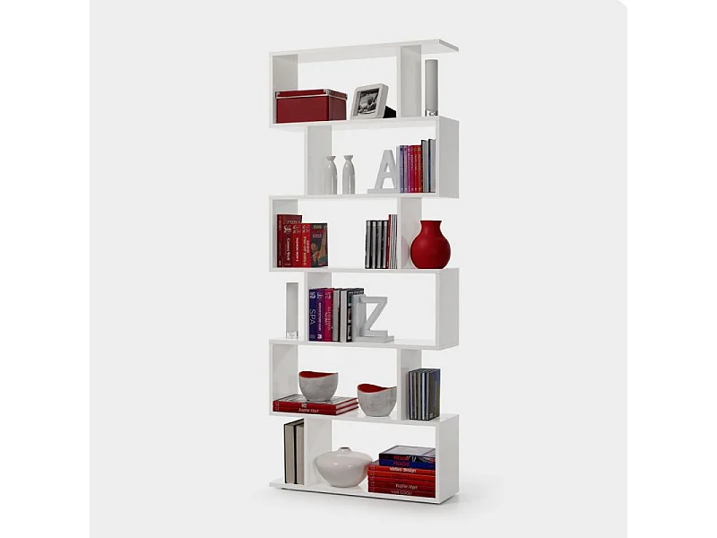 Libreria scaffale multiuso BIANCA con Ripiani 80 X 25 X 192 cm salone studio camera - 301013BO