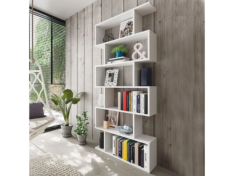 Libreria scaffale multiuso BIANCA con Ripiani 80 X 25 X 192 cm salone studio camera - 301013BO