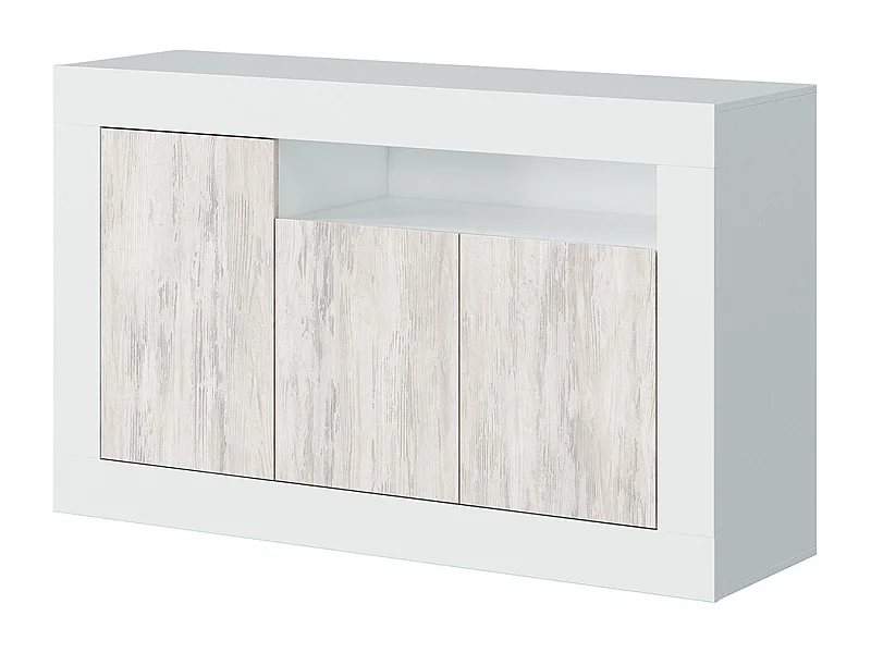 Mobile credenza buffet BIANCO anticato 3 ante moderno 144 X 42 X 87 cm - 036628A