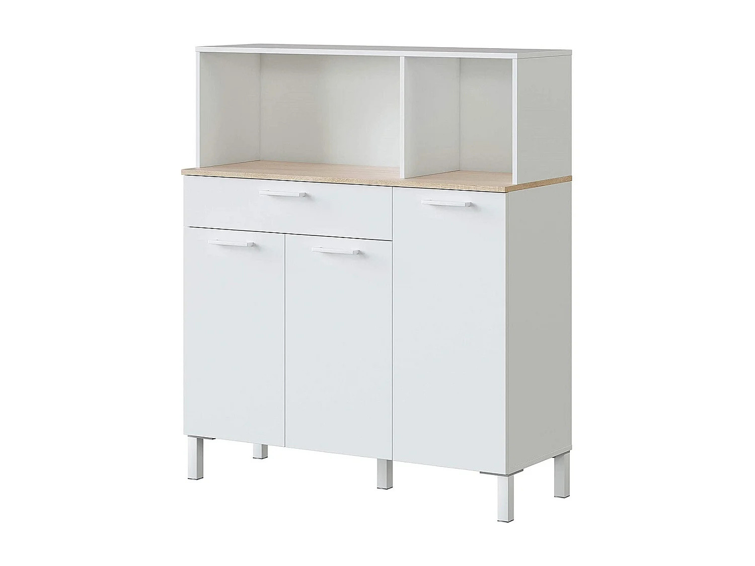 Mobile credenza cucina moderno BIANCO+ROVERE 3 ante cassetto 108 X 40 X 126 cm 0F9930A