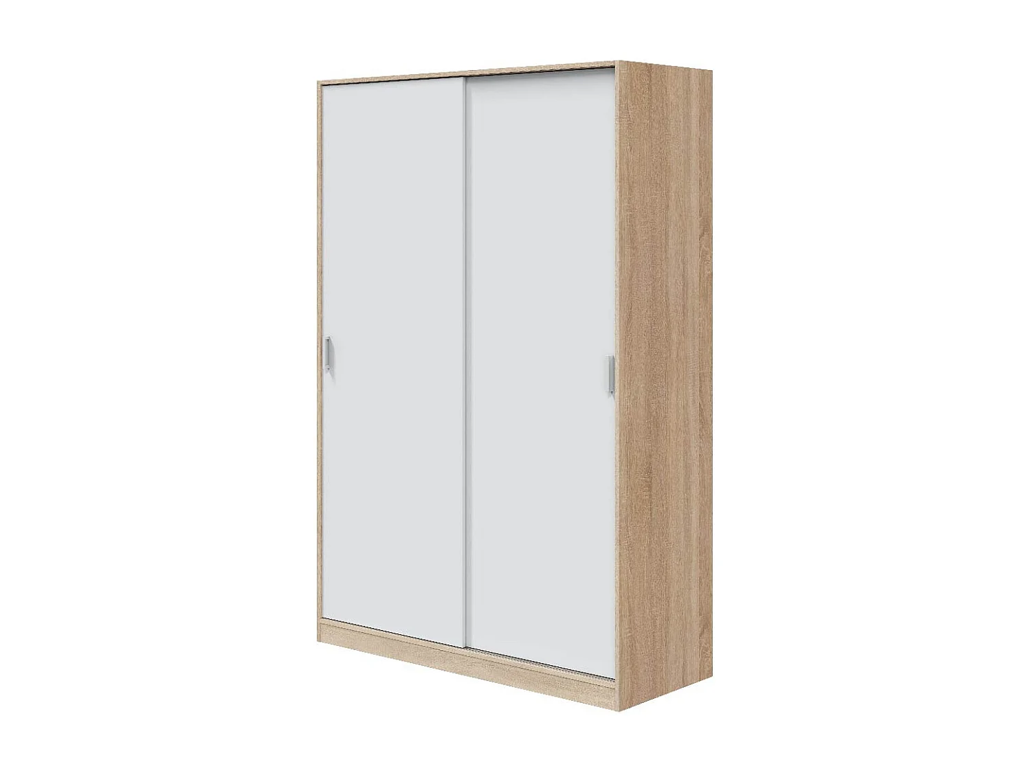 Armadio guardaroba appendiabiti 5 ripiani bianco rovere chiaro TOP120F