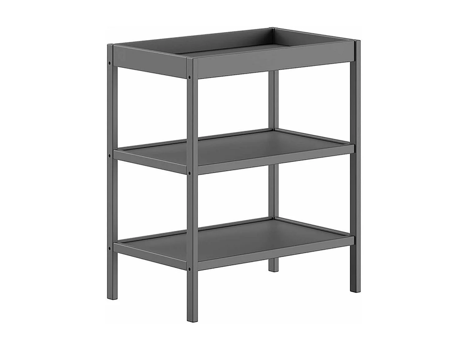 ELIOTT - Ensemble Lit Bébé Evolutif + Table à Langer en Hêtre Massif Laqué Anthracite