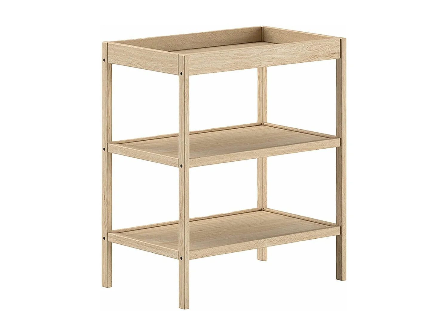 ELIOTT - Ensemble Lit Bébé Evolutif + Table à Langer en Hêtre Massif Vernis Naturel