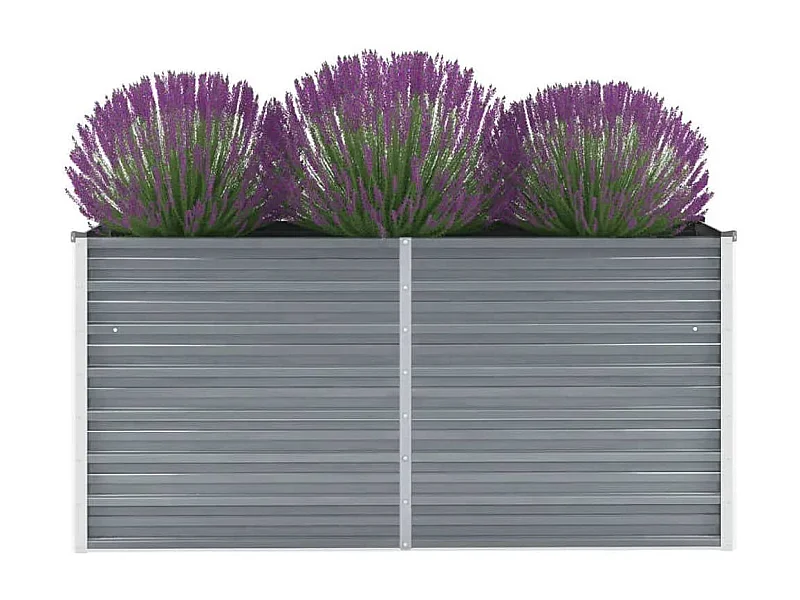 Canteiro elevado de jardim em aço galvanizado 160x40x77 cm - Cinza, resistente às intempéries e fácil de montar