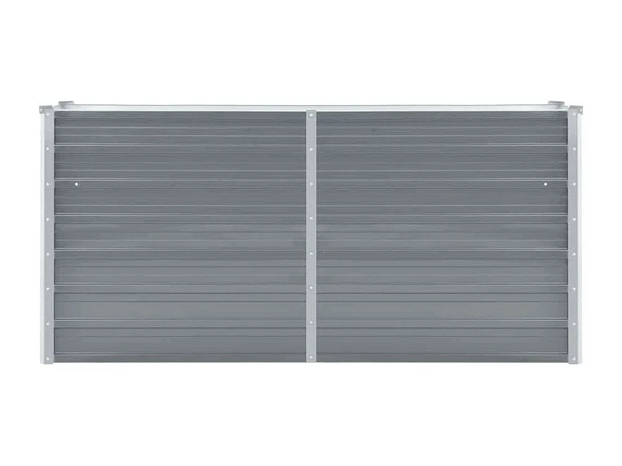 Canteiro elevado de jardim em aço galvanizado 160x40x77 cm - Cinza, resistente às intempéries e fácil de montar