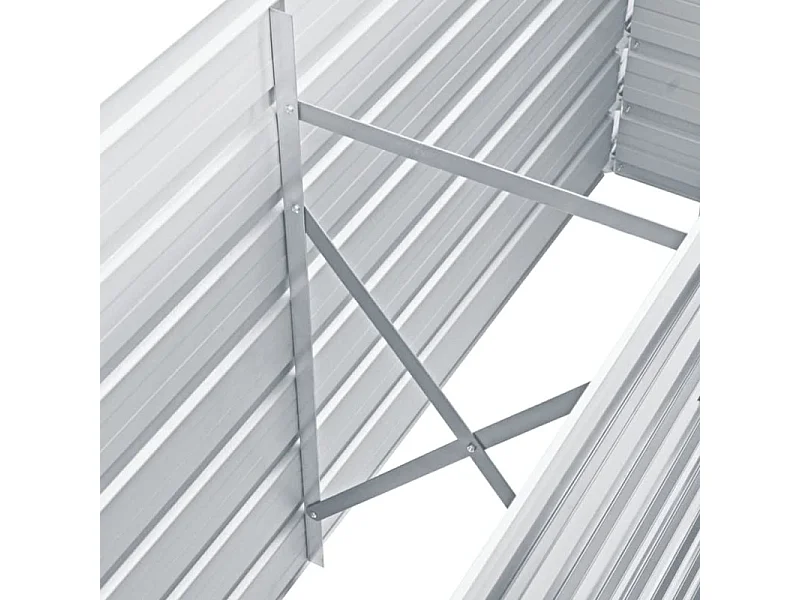 Canteiro elevado de jardim em aço galvanizado 160x40x77 cm - Cinza, resistente às intempéries e fácil de montar