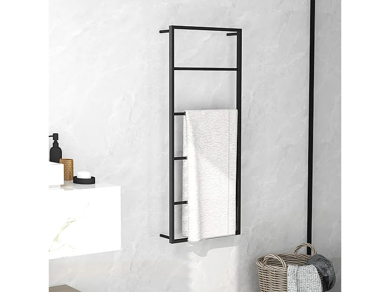 Porte serviette Noir 45x10x115 cm Acier