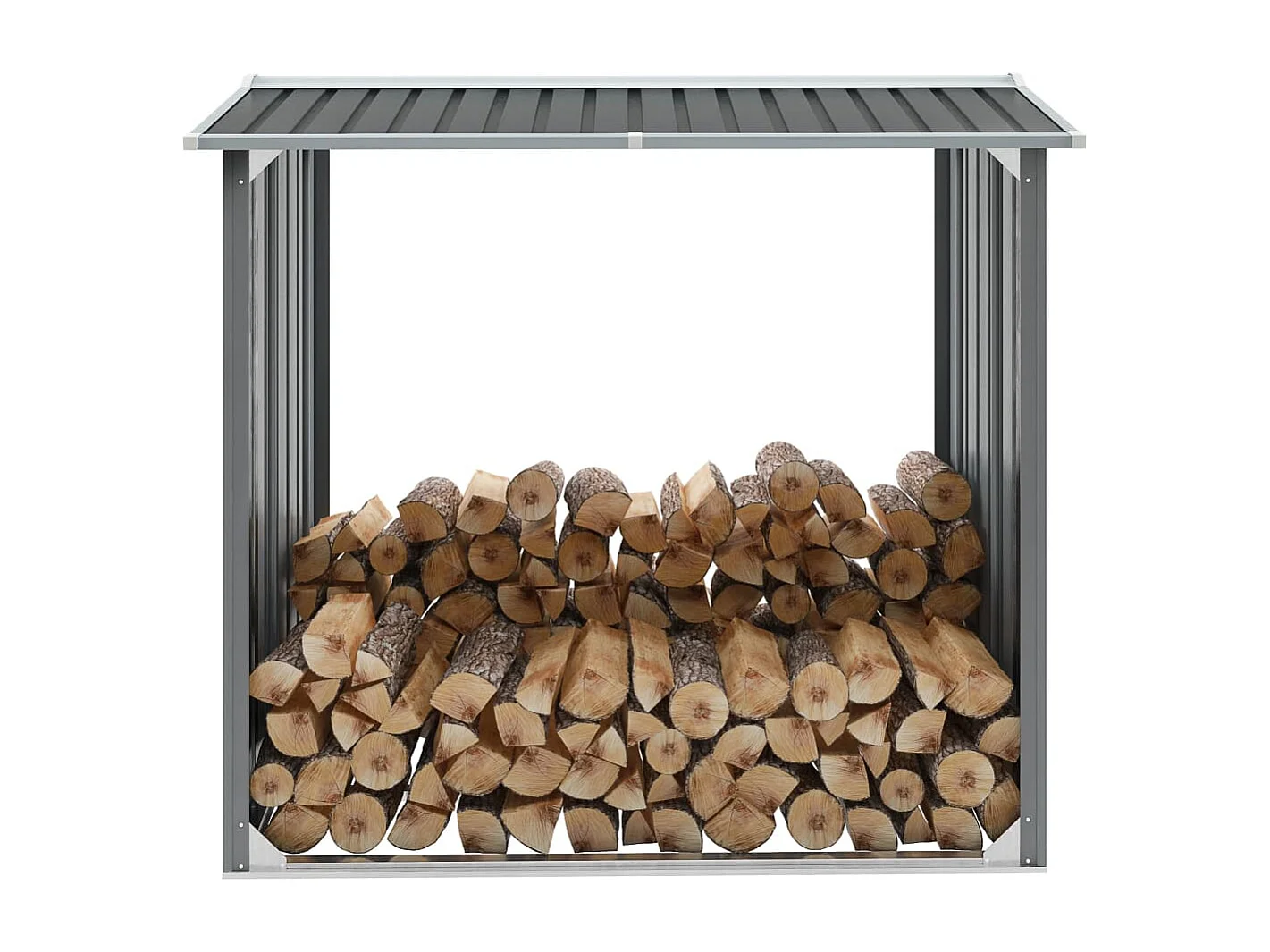 Brennholzlager Verzinkter Stahl 172 x 91 x 154 cm Grau
