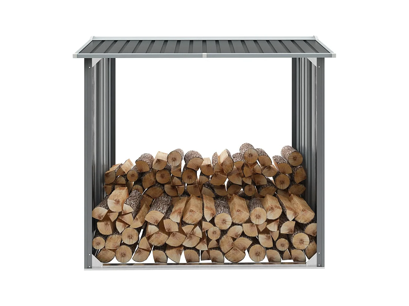 Abri de stockage de bois Acier galvanisé 172x91x154 cm Gris