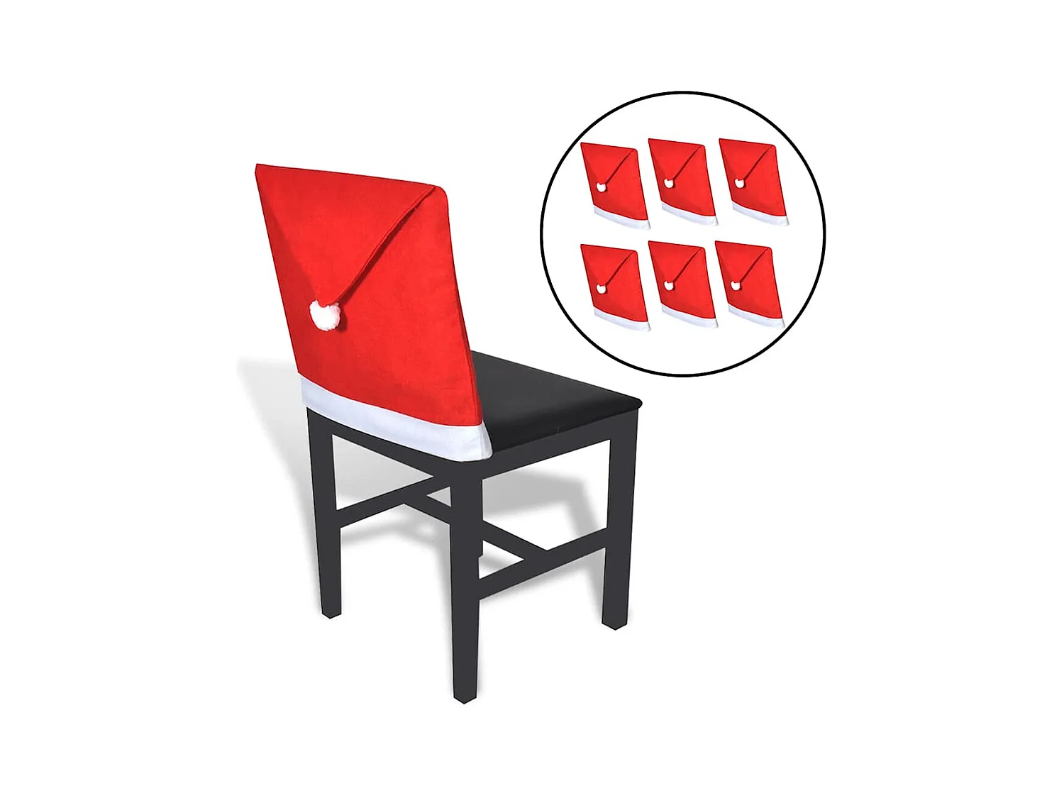 Housses de dossier de chaise 6 pcs Bonnet de Père Noël
