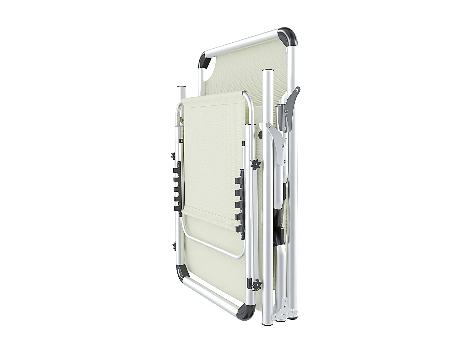 Lettino Pieghevole Prendisole Con Tettuccio Parasole Schienale Reclinabile Regolabile in 6 Posizioni Struttura In Alluminio 187 x 59 x 29 Cm (Beige)