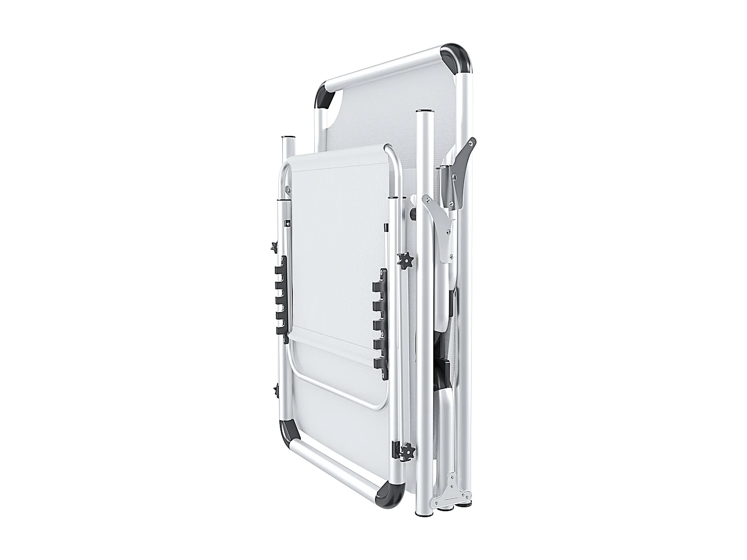 Coppia Di Lettini Pieghevole Prendisole Tettuccio Parasole Schienale Reclinabile Regolabile 6 Posizioni Struttura In Alluminio 187 x 59 x 29 Cm Bianco