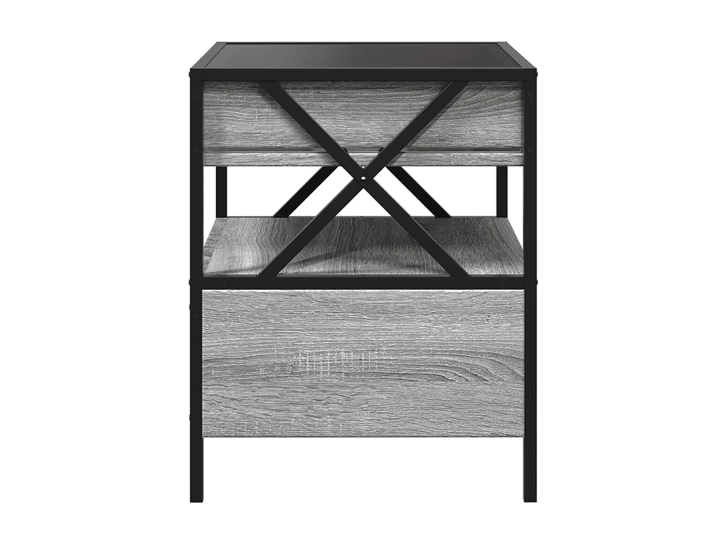 Nachttisch mit Infinity-LED Grau Sonoma 40x40x51 cm