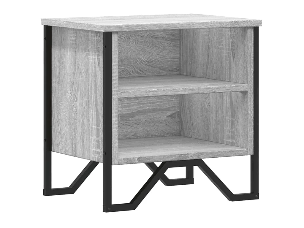 Szafka nocna Sonoma Grey z praktyczną przestrzenią magazynową z drewna inżynieryjnego o wymiarach 40x30x40 cm