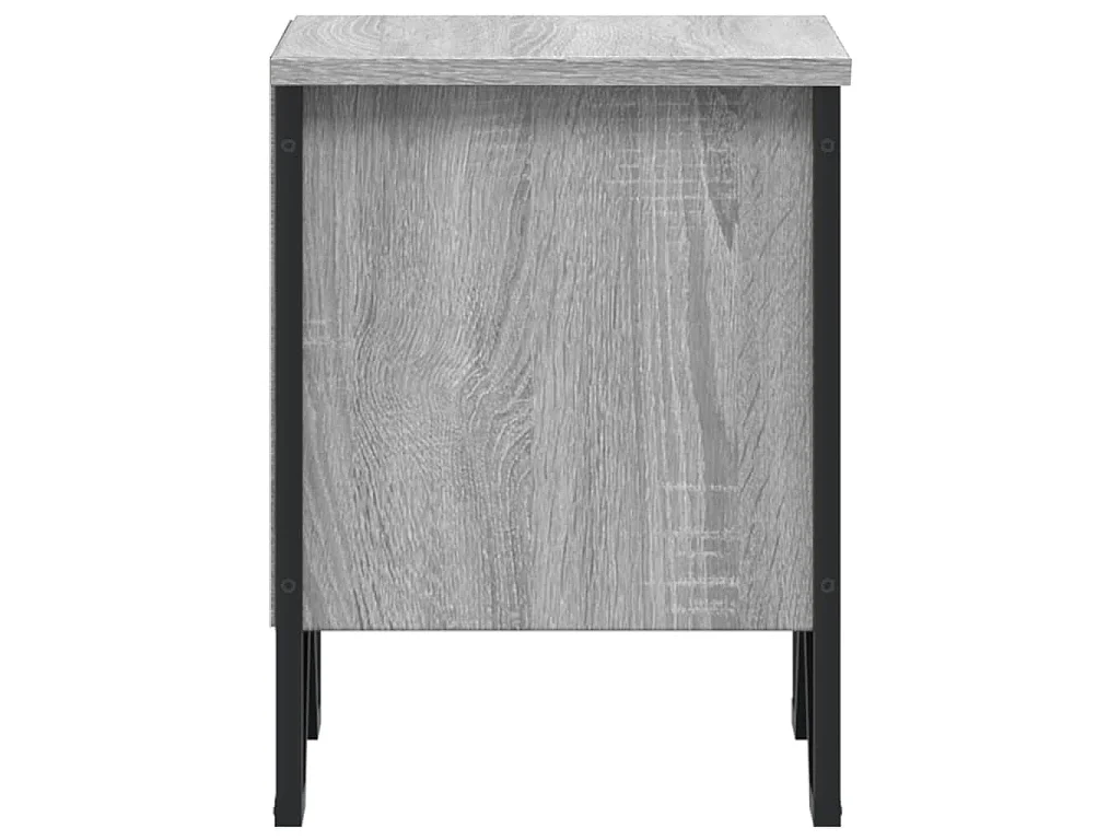 Szafka nocna Sonoma Grey z praktyczną przestrzenią magazynową z drewna inżynieryjnego o wymiarach 40x30x40 cm
