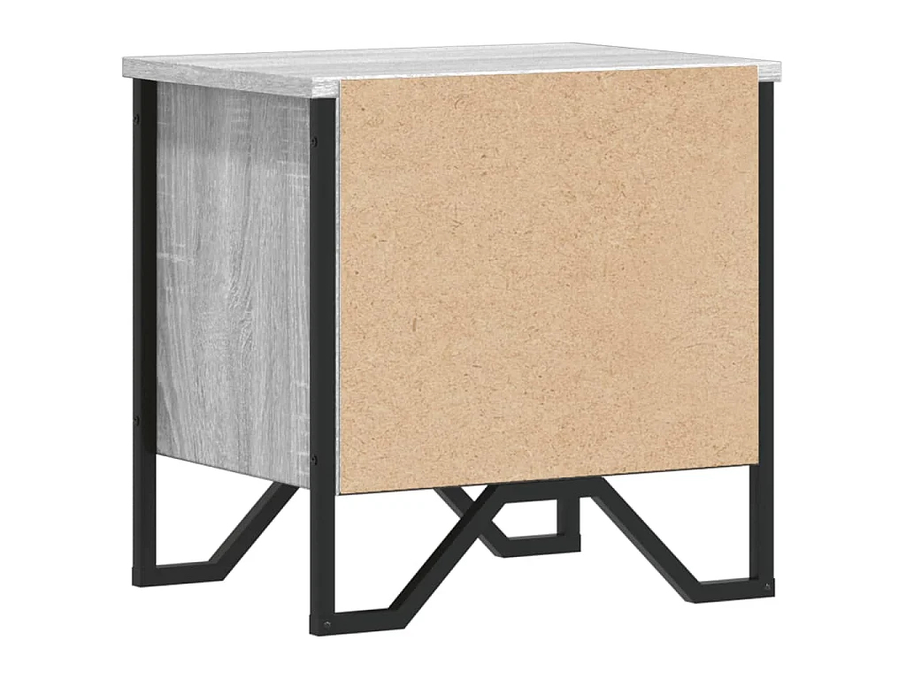 Szafka nocna Sonoma Grey z praktyczną przestrzenią magazynową z drewna inżynieryjnego o wymiarach 40x30x40 cm