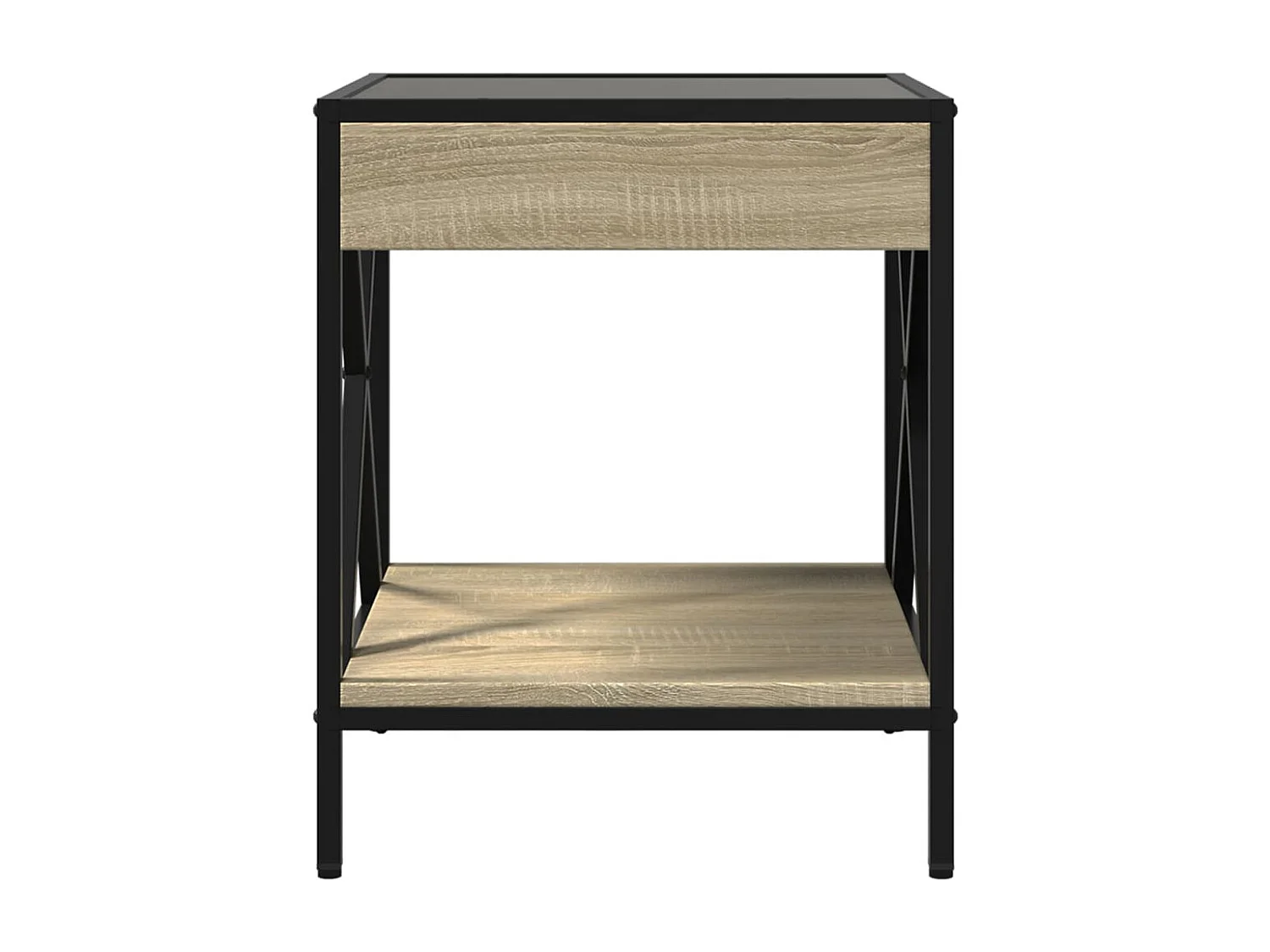 Table de chevet avec LED infini chêne sonoma 40x40x49 cm